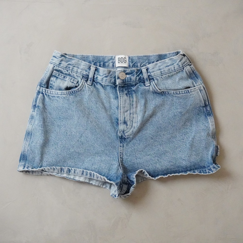 BDG Urban Outfitters Denim Shorts 29 Womens Light Wash High Waist Carpenter 9239